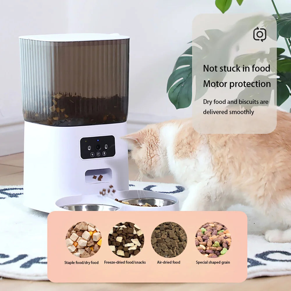 5L Dual-Bowl Smart Feeder – Camera & Voice Control